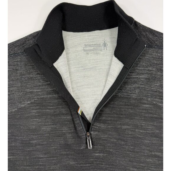 Smartwool Mens 1/4 Zip Base Layer Intraknit Thermal Merino Sz Large Black - Picture 5 of 14
